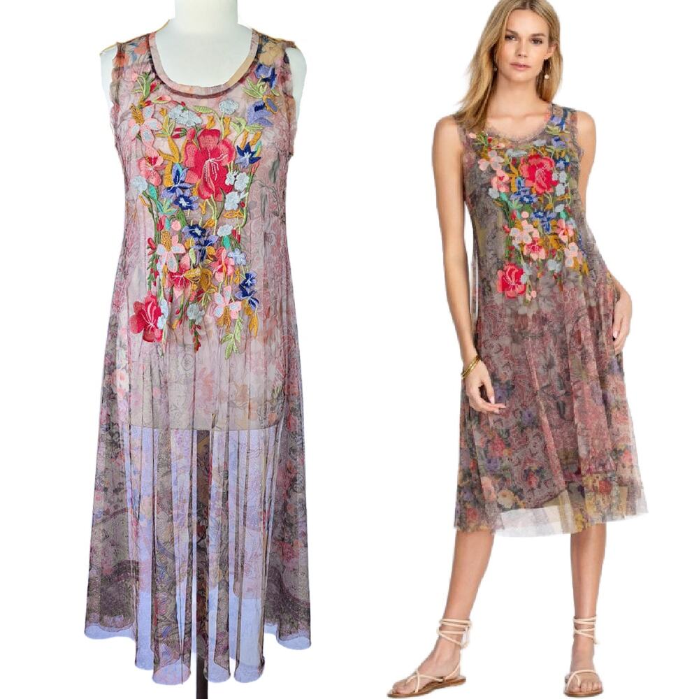 Johnny Was - Pink and Red Floral Sundress